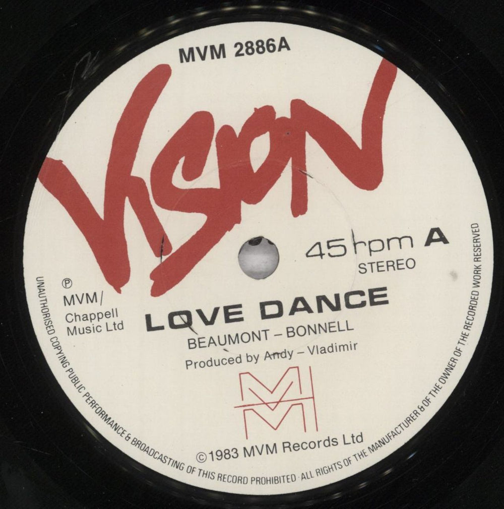 Vision Love Dance UK 7" vinyl single (7 inch record / 45) W4007LO620386