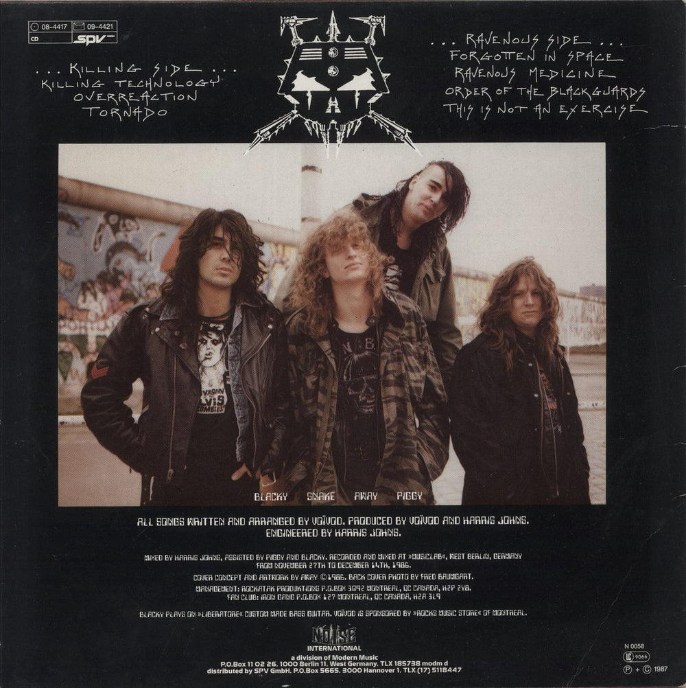 Voivod Killing Technology German vinyl LP album (LP record) 4006030000580