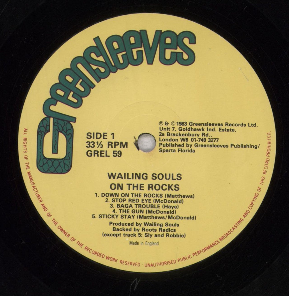 Wailing Souls On The Rocks UK vinyl LP album (LP record) 1WSLPON842933