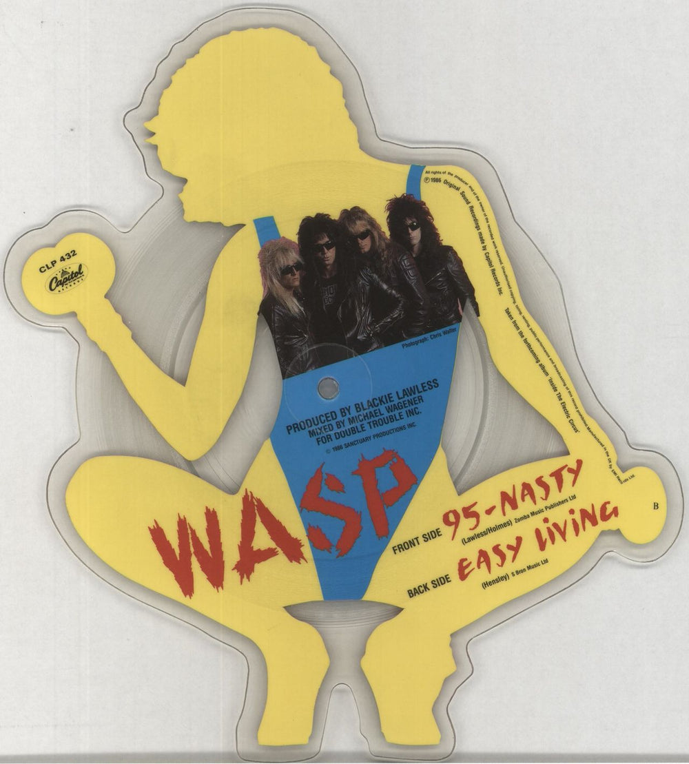 WASP 95-Nasty UK shaped picture disc (picture disc vinyl record)