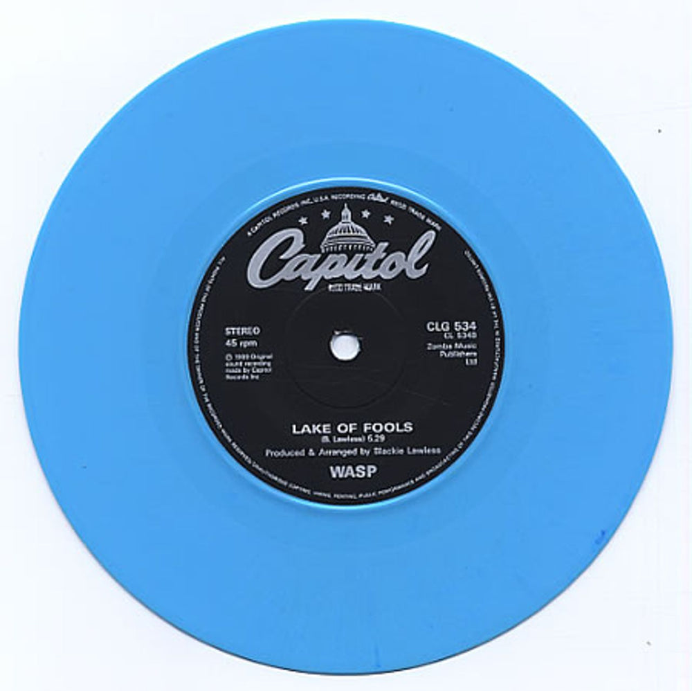 WASP The Real Me - Blue Vinyl UK 7" vinyl single (7 inch record / 45) WAS07TH43304