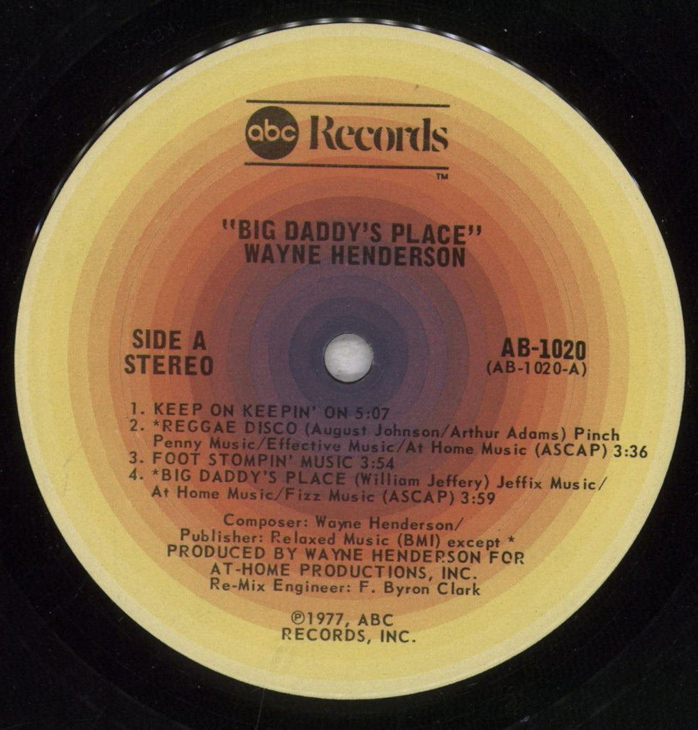 Wayne Henderson Big Daddy's Place US vinyl LP album (LP record) WYNLPBI843142