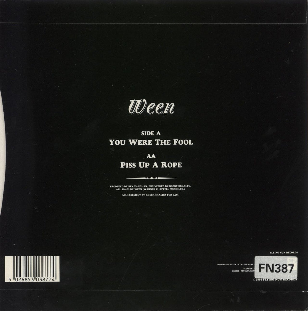 Ween You Were The Fool UK 7" vinyl single (7 inch record / 45) 5026853038774