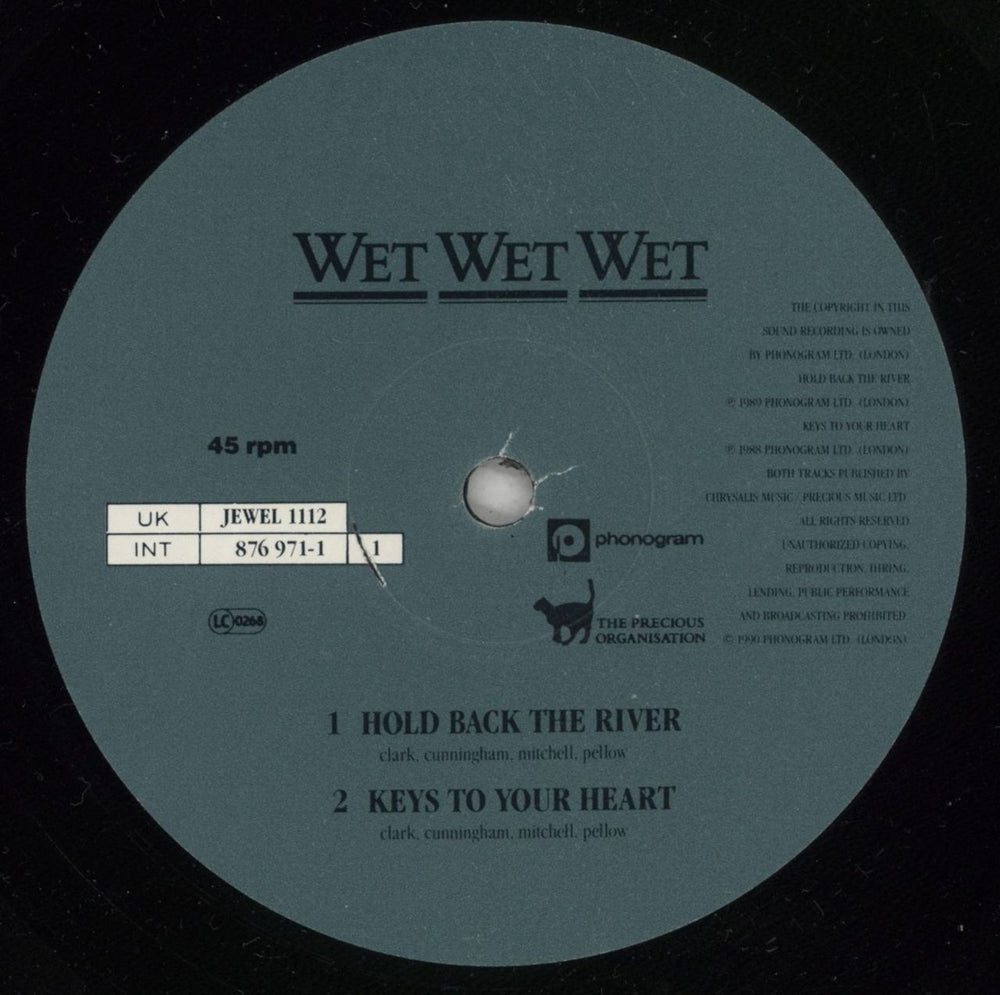 Wet Wet Wet Hold Back The River UK 12" vinyl single (12 inch record / Maxi-single) WET12HO18237