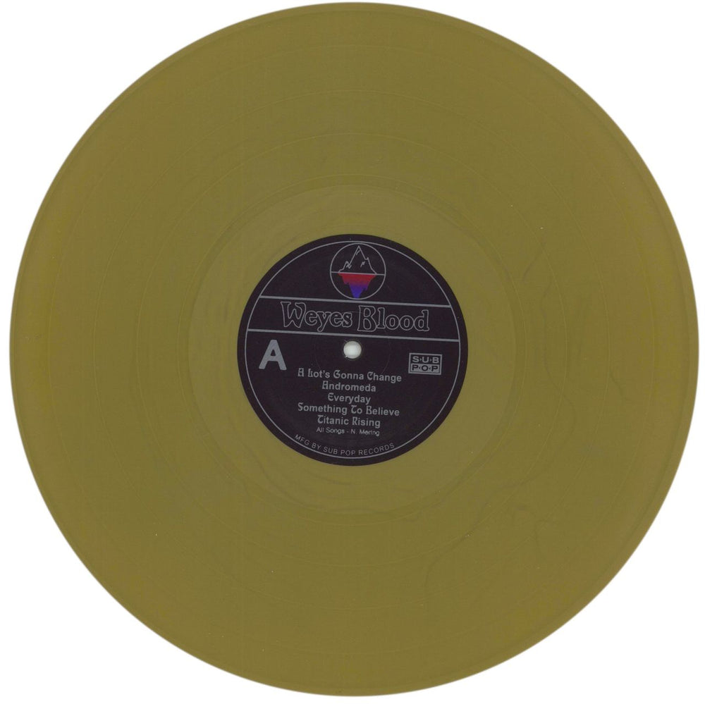 Weyes Blood Titanic Rising - Gold Vinyl UK vinyl LP album (LP record) 5F6LPTI863980