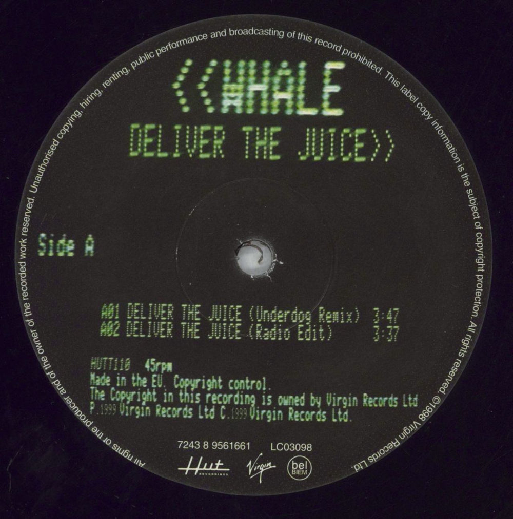 Whale Deliver The Juice UK 12" vinyl single (12 inch record / Maxi-single) WHL12DE826435