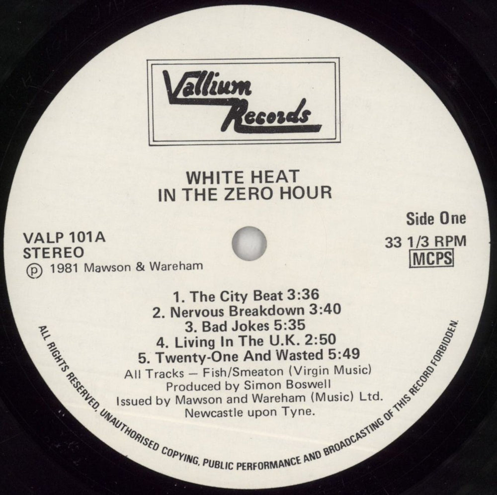 White Heat (Mod) In The Zero Hour UK vinyl LP album (LP record) 8HMLPIN853285