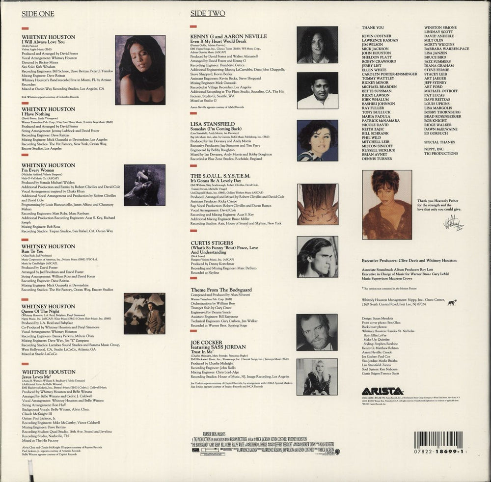 Whitney Houston The Bodyguard - 1st US vinyl LP album (LP record)