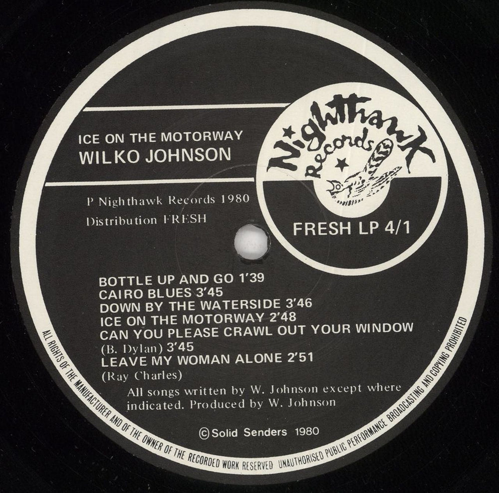 Wilko Johnson Ice On The Motorway UK vinyl LP album (LP record) WLJLPIC727524