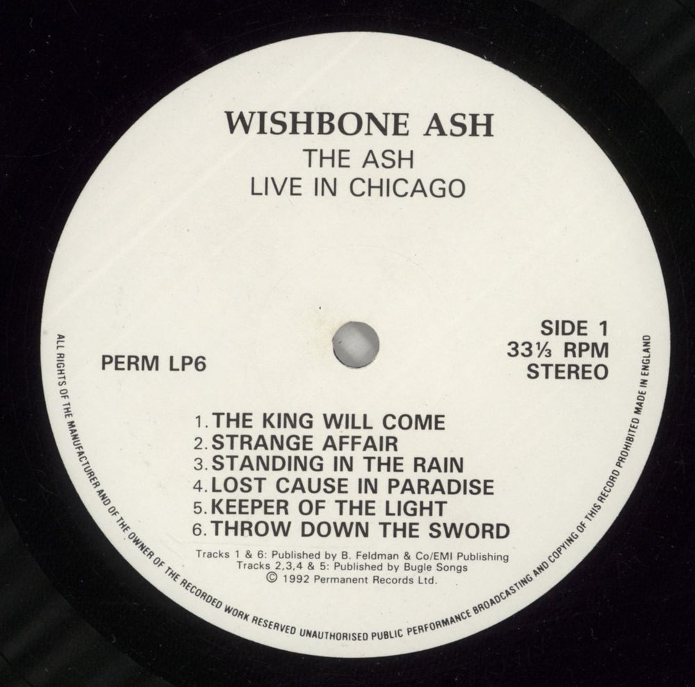 Wishbone Ash Live In Chicago UK vinyl LP album (LP record) WSHLPLI873903