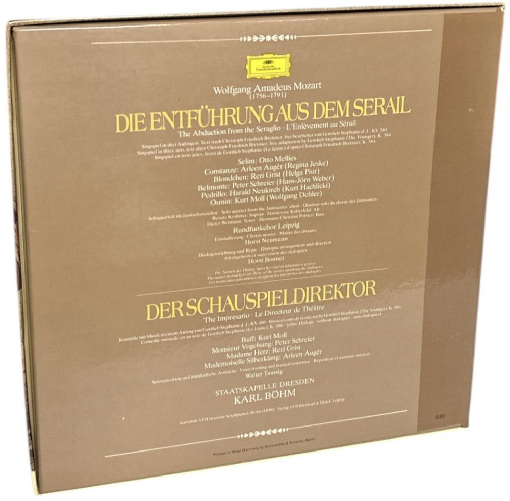 Wolfgang Amadeus Mozart Mozart: Die Entführung Aus Dem Serail / Der Schauspieldirektor German Vinyl Box Set