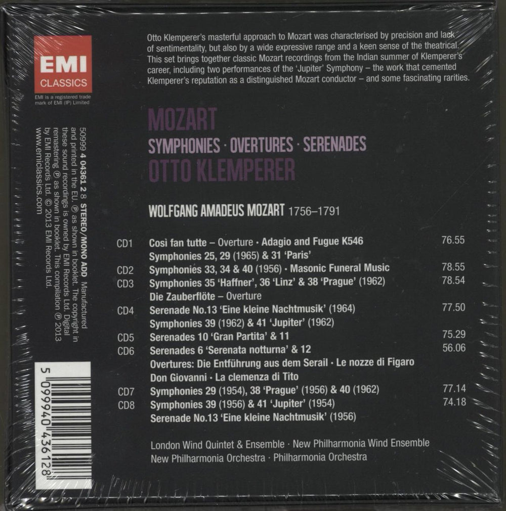 Wolfgang Amadeus Mozart Symphonies • Overtures • Serenades - Sealed UK CD Album Box Set 5099940436128