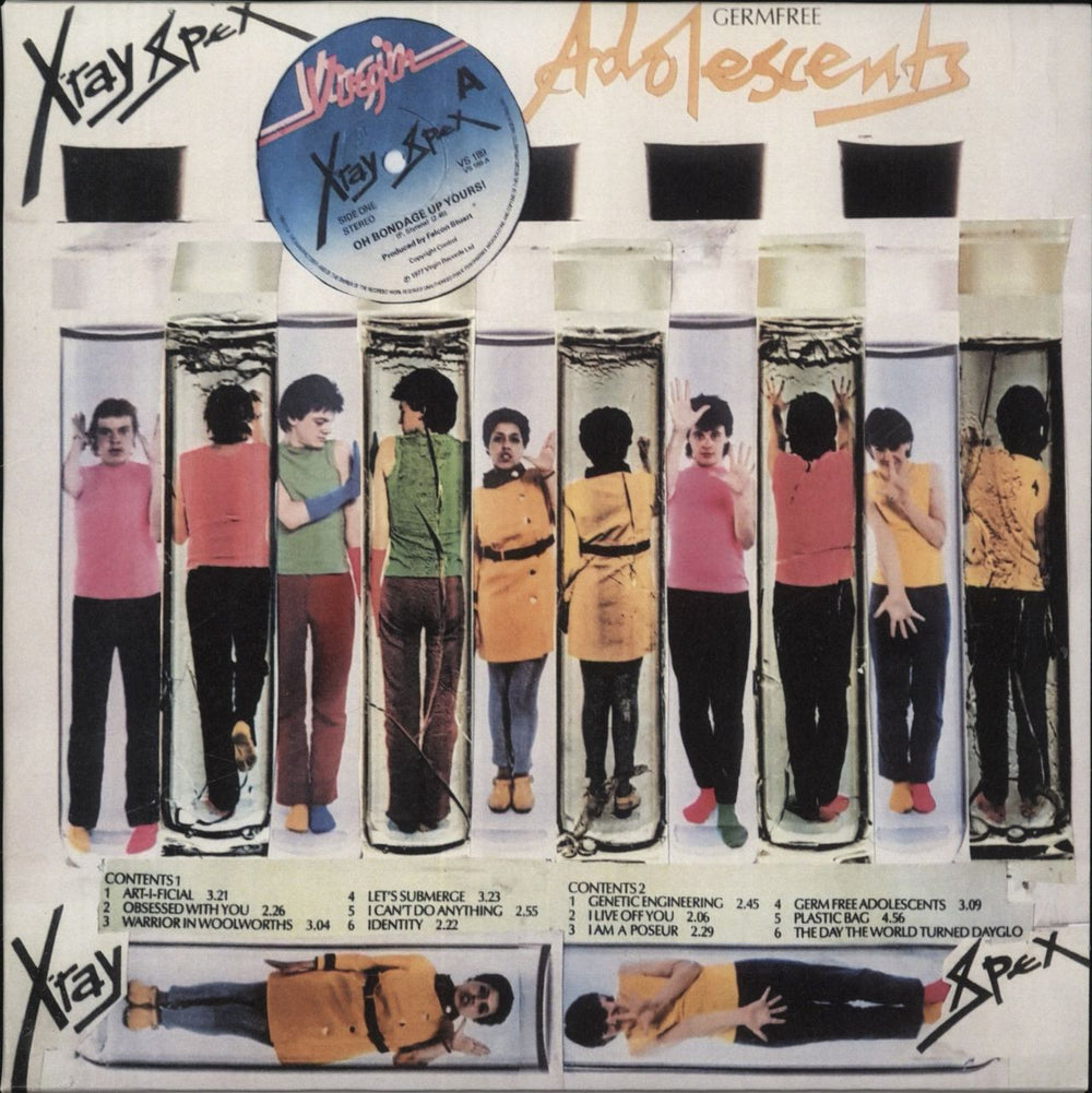X-Ray Spex Germfree Adolescents - Punk Art sleeve UK 7" vinyl single (7 inch record / 45) MAL-ONE-011