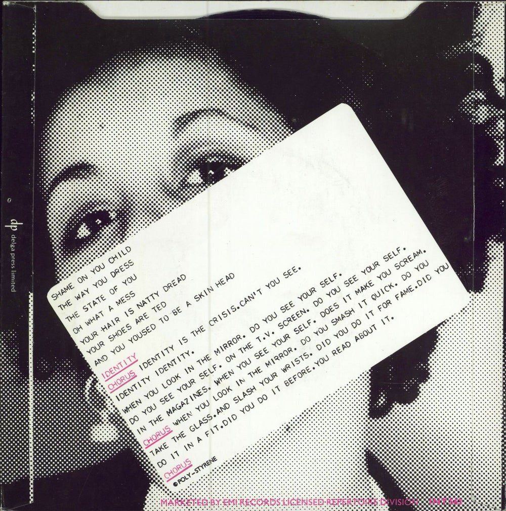 X-Ray Spex Identity - 4pr + Picture Sleeve UK 7" vinyl single (7 inch record / 45)