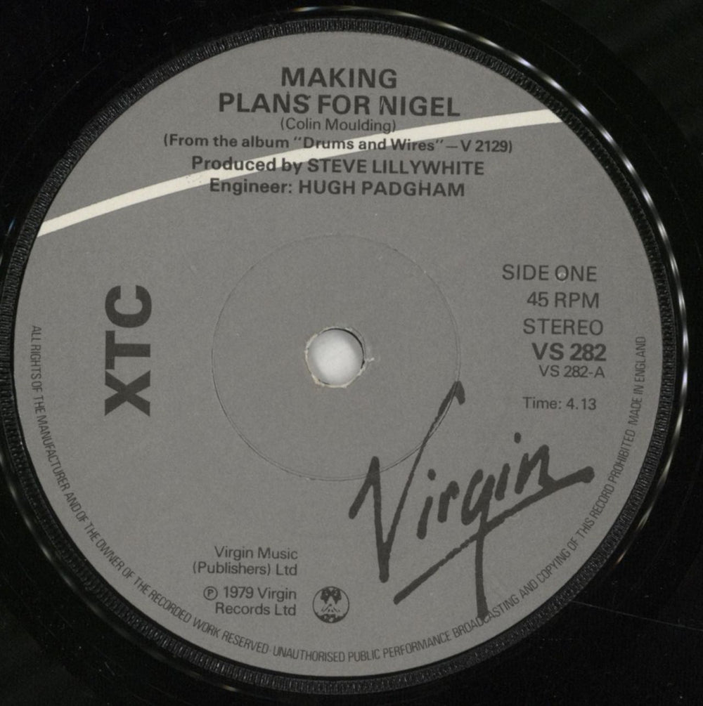 XTC Making Plans For Nigel - Grey labels UK 7" vinyl single (7 inch record / 45) XTC07MA459690