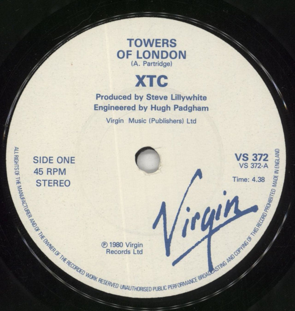 XTC Towers Of London - P/S UK 7" vinyl single (7 inch record / 45) XTC07TO205568