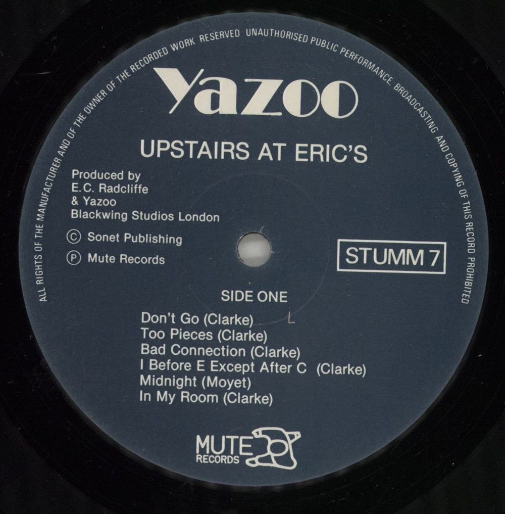 Yazoo Upstairs At Eric's UK vinyl LP album (LP record) YAZLPUP92738