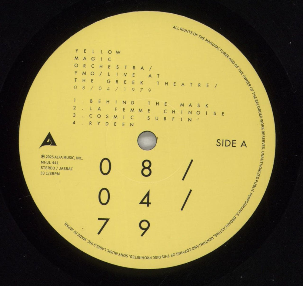 Yellow Magic Orchestra YMO Live At The Greek Theatre 08/04/1979 Japanese vinyl LP album (LP record) YMOLPYM878907