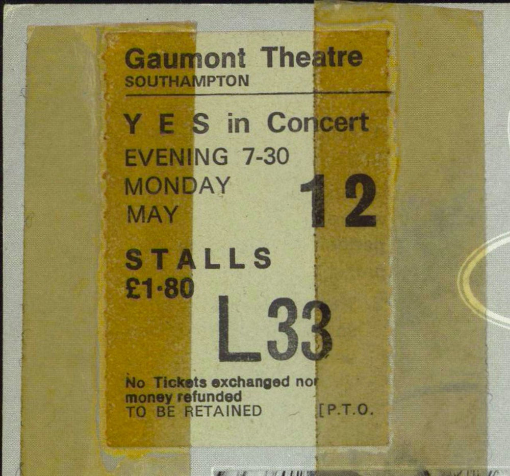 Yes British Tour - Spring 1975 -EX + Ticket Stub UK tour programme YESTRBR771078