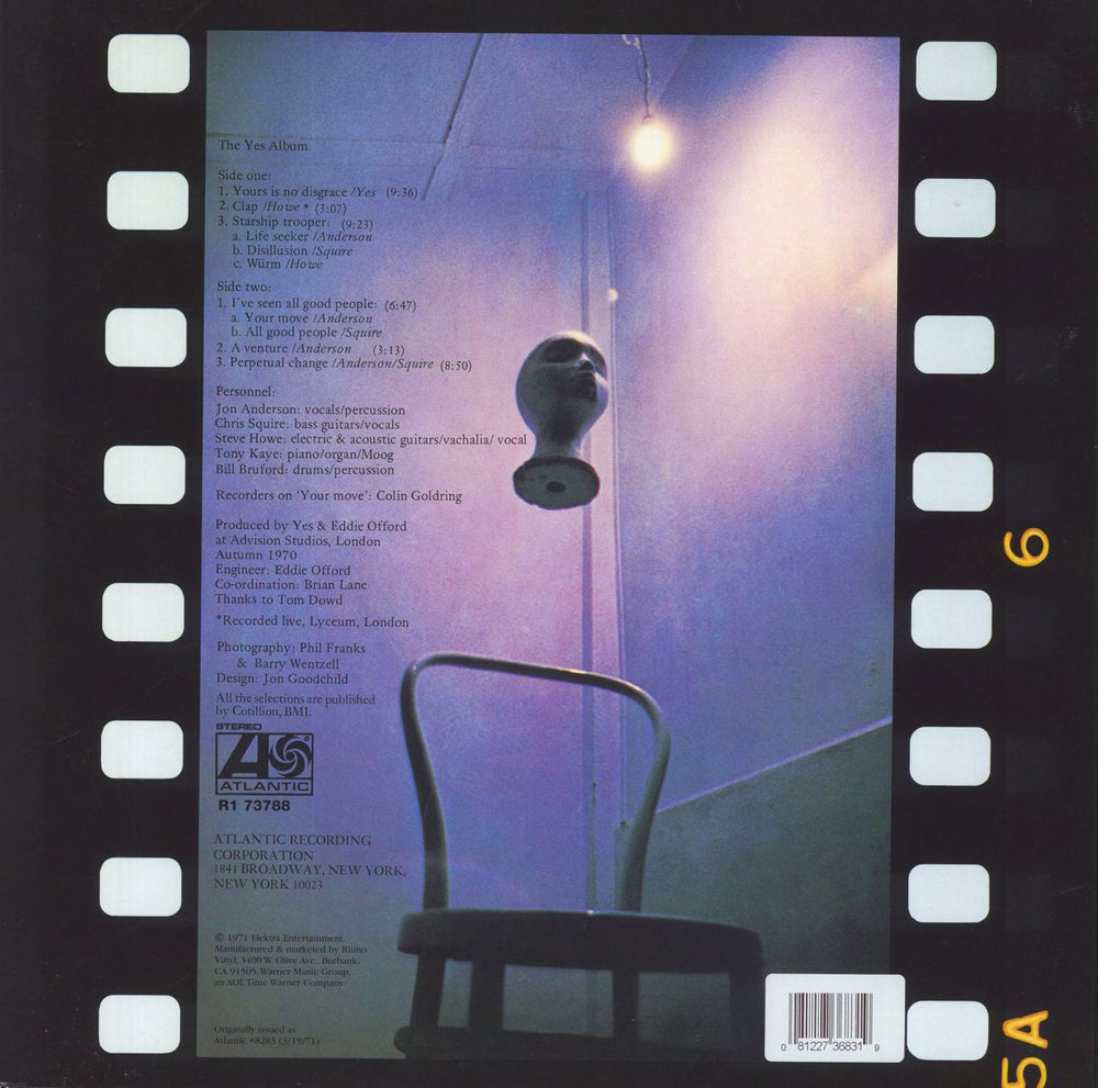 Yes The Yes Album - 180g US vinyl LP album (LP record) 081227368319