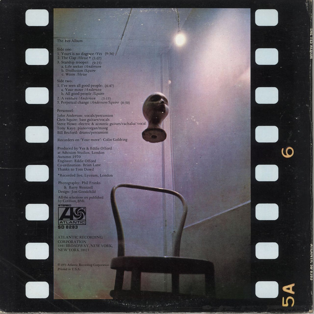 Yes The Yes Album US vinyl LP album (LP record)