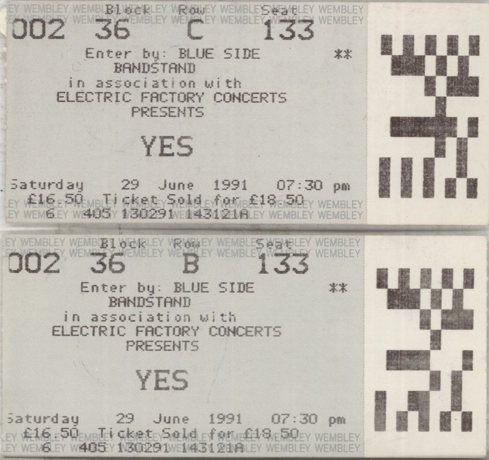 Yes Yesshows '91 + Ticket Stub UK Promo tour programme YESTRYE648692