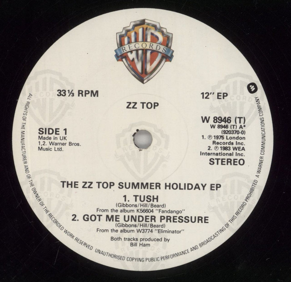 ZZ Top The Zz Top Summer Holiday Ep UK 12" vinyl single (12 inch record / Maxi-single) ZZT12TH44703