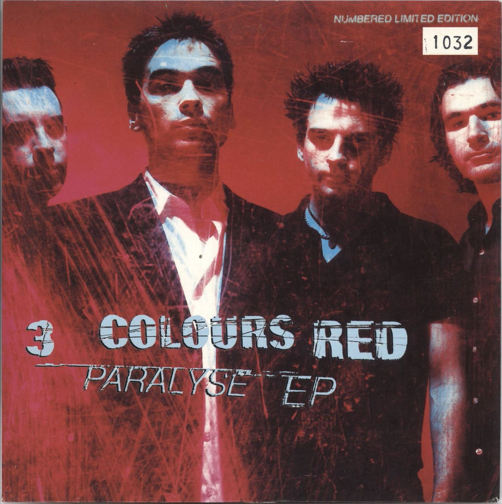 3 Colours Red Paralyse Ep UK 7" vinyl single (7 inch record / 45) CRE304