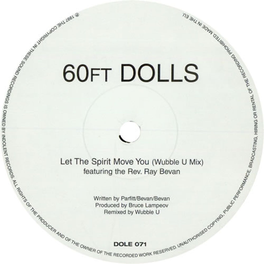 60ft Dolls Let The Spirit Move You UK Promo 12" vinyl single (12 inch record / Maxi-single) DOLE071