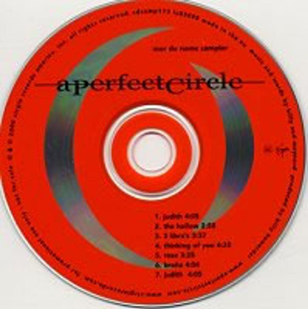 A Perfect Circle Mer De Noms Sampler UK Promo CD single (CD5 / 5") PFCC5ME160778