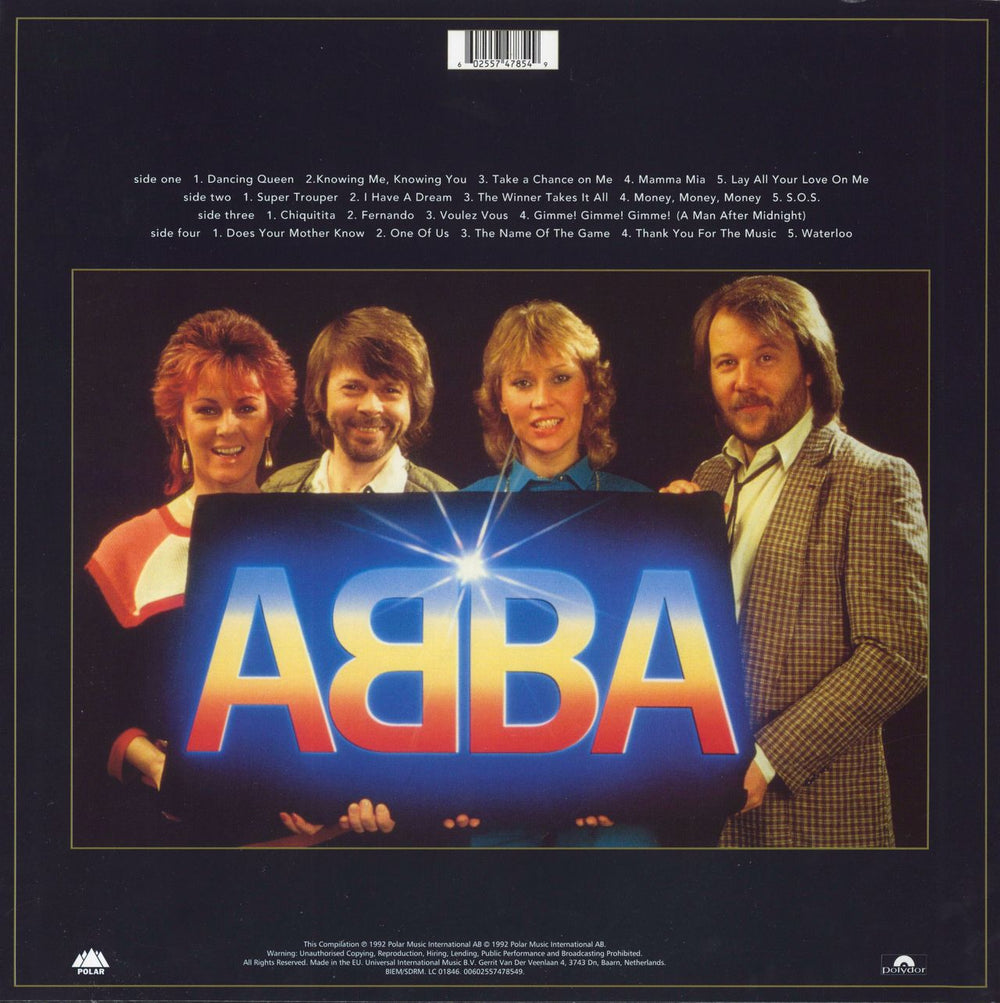 Abba Gold (Greatest Hits) - 180gram Gold Vinyl UK 2-LP vinyl record set (Double LP Album) 602557478549