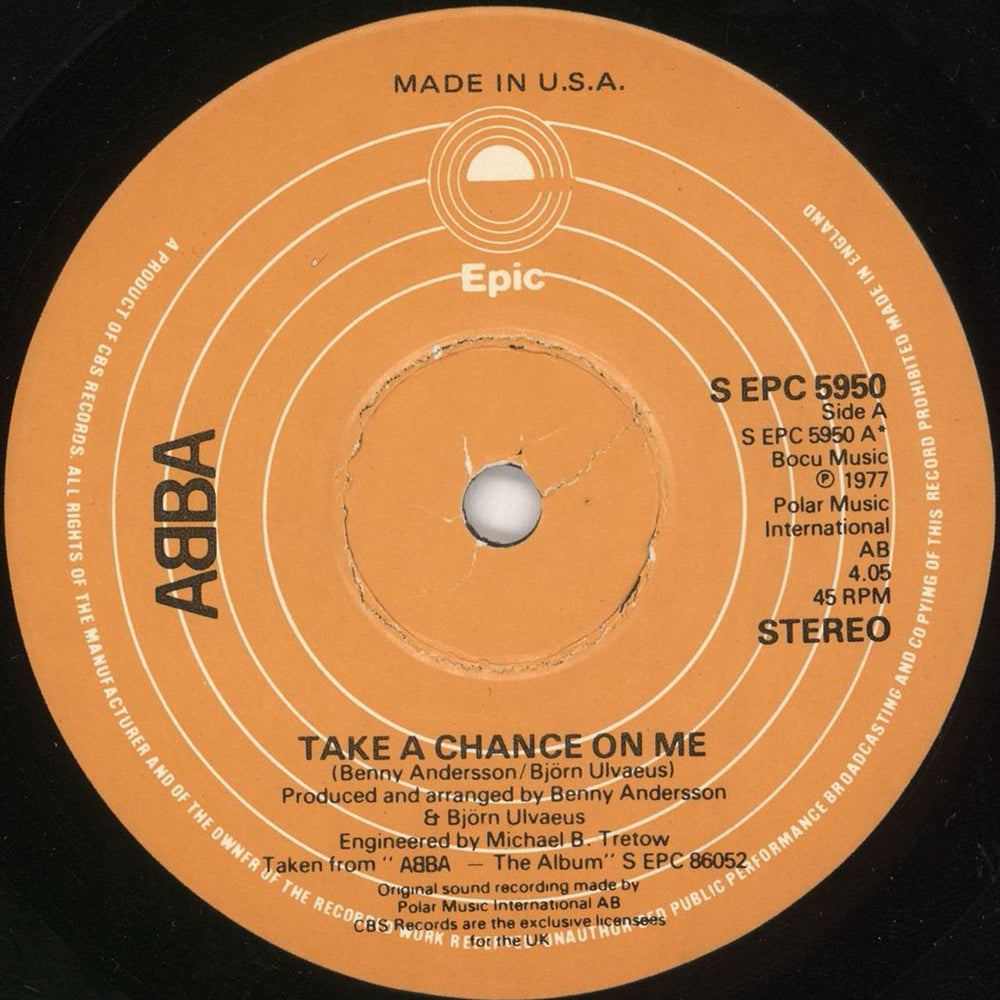 Abba Take A Chance On Me US 7" vinyl single (7 inch record / 45) SEPC5950