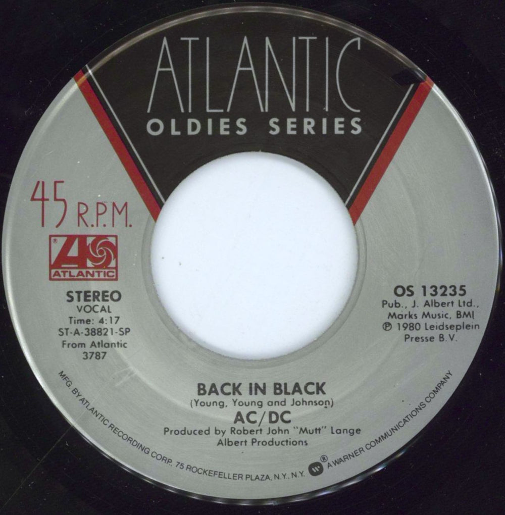 AC/DC Back In Black + Juke Box Tab US 7" vinyl single (7 inch record / 45) ACD07BA806326