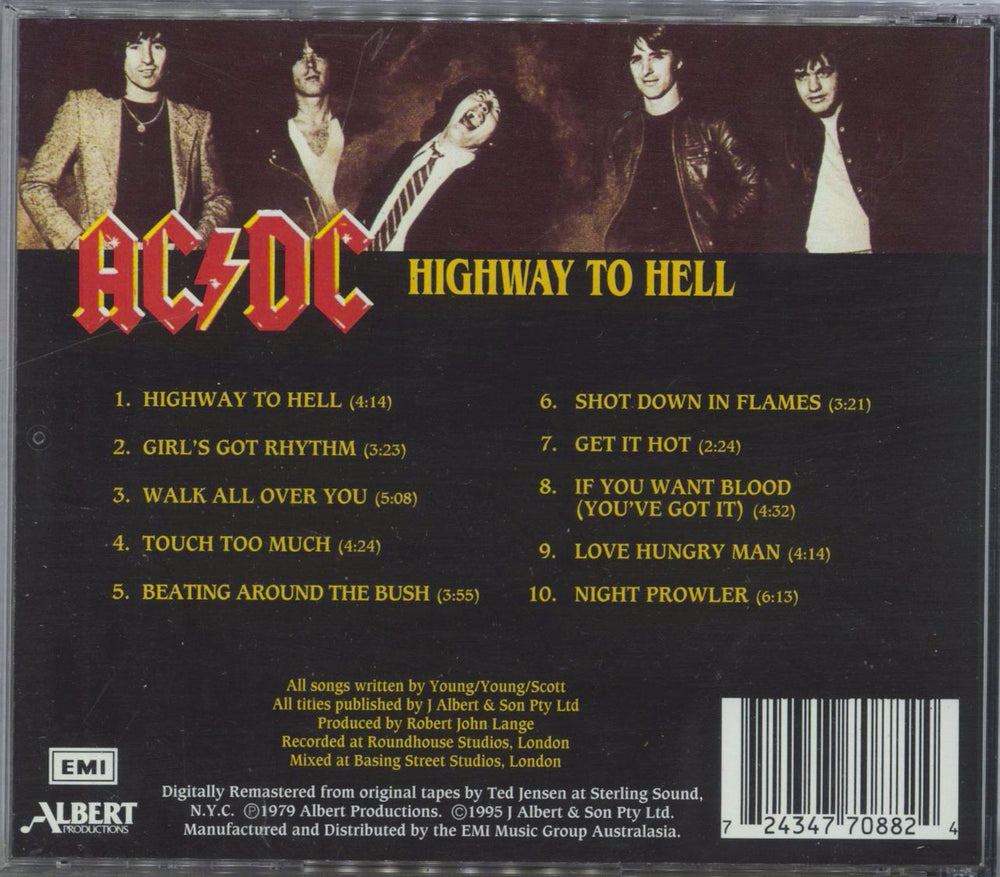 AC/DC Highway To Hell Australian CD album (CDLP) 724347708824