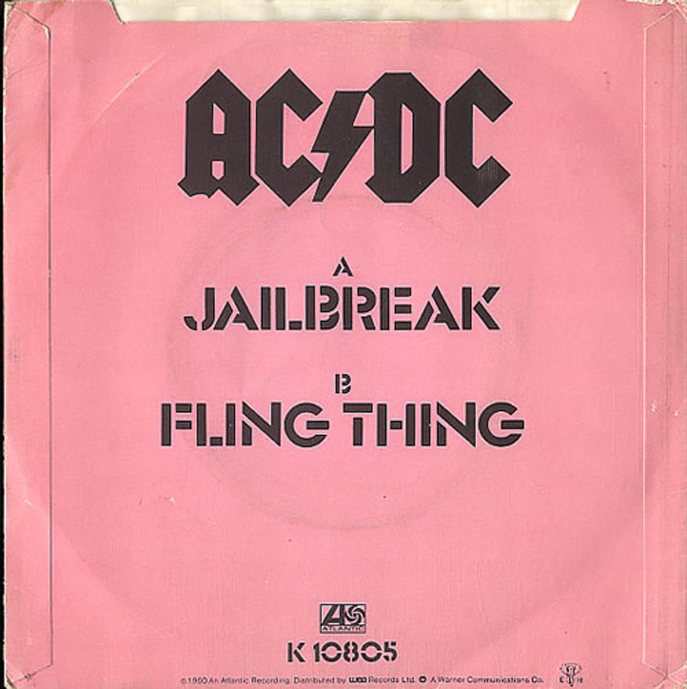 AC/DC Jailbreak - 2nd UK 7" vinyl single (7 inch record / 45) ACD07JA36734