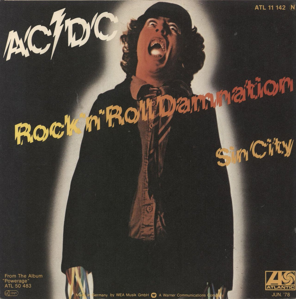 AC/DC Rock 'N' Roll Damnation German 7" vinyl single (7 inch record / 45)