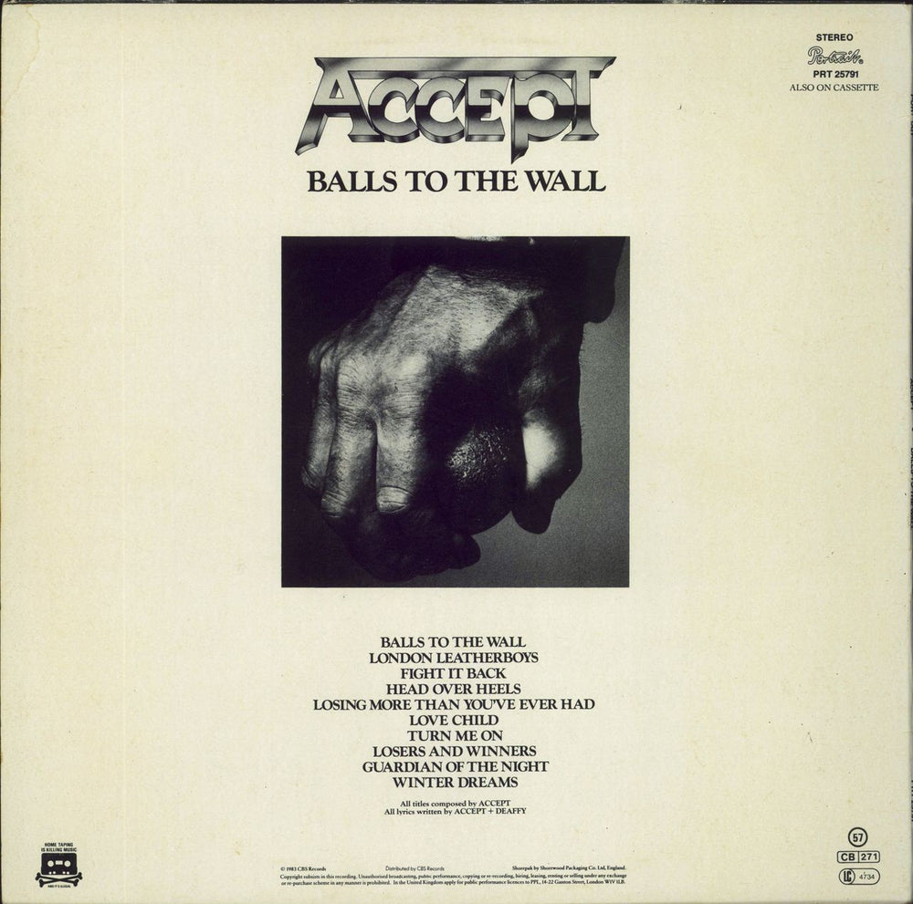 Accept Balls To The Wall UK vinyl LP album (LP record)