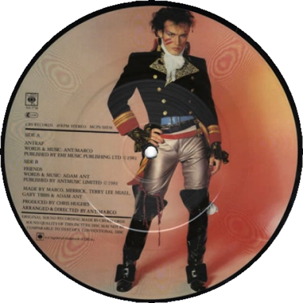 Adam & The Ants Antrap UK 7" vinyl picture disc (7 inch picture disc single) ANT7PAN51864