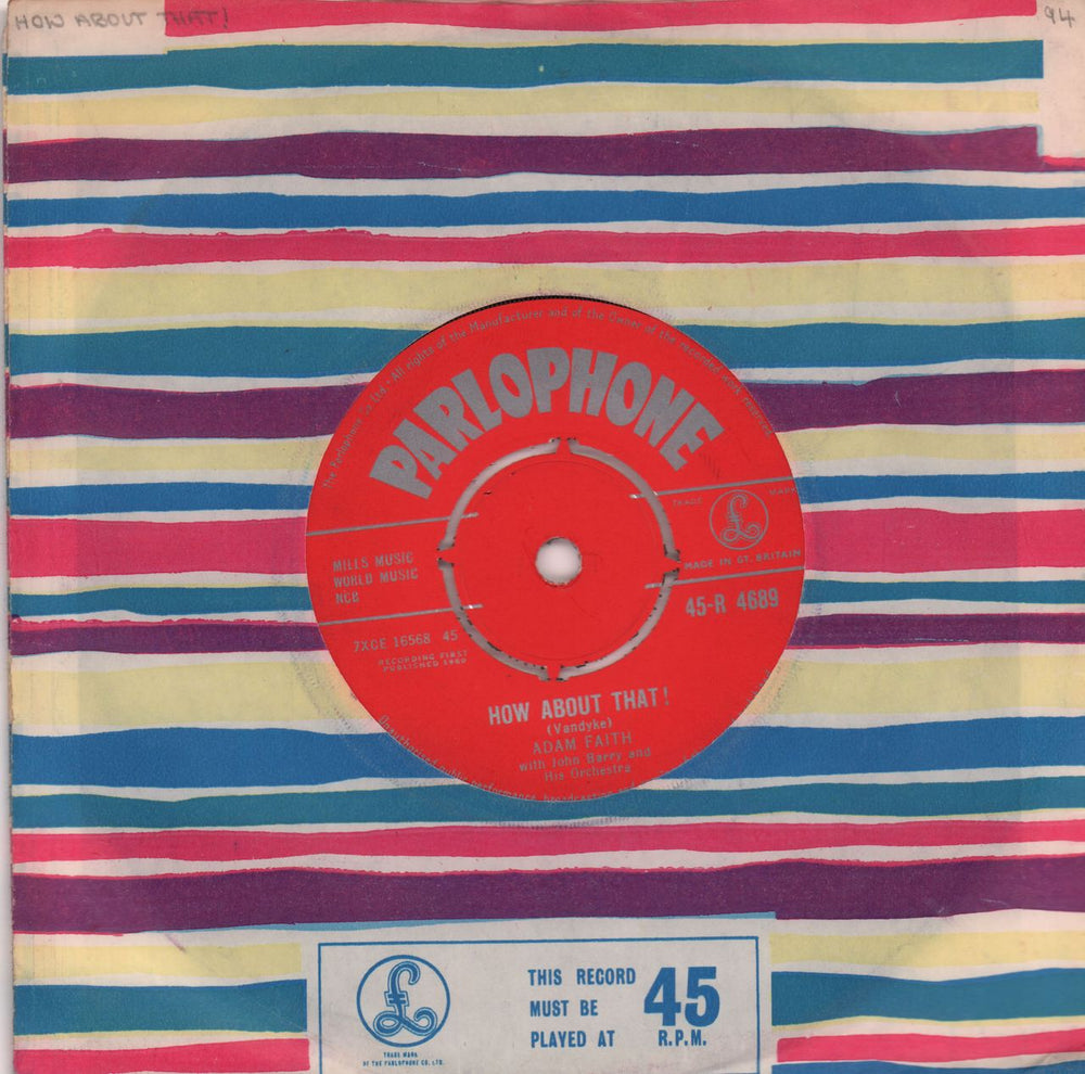 Adam Faith How About That ! UK 7" vinyl single (7 inch record / 45) 45-R4689