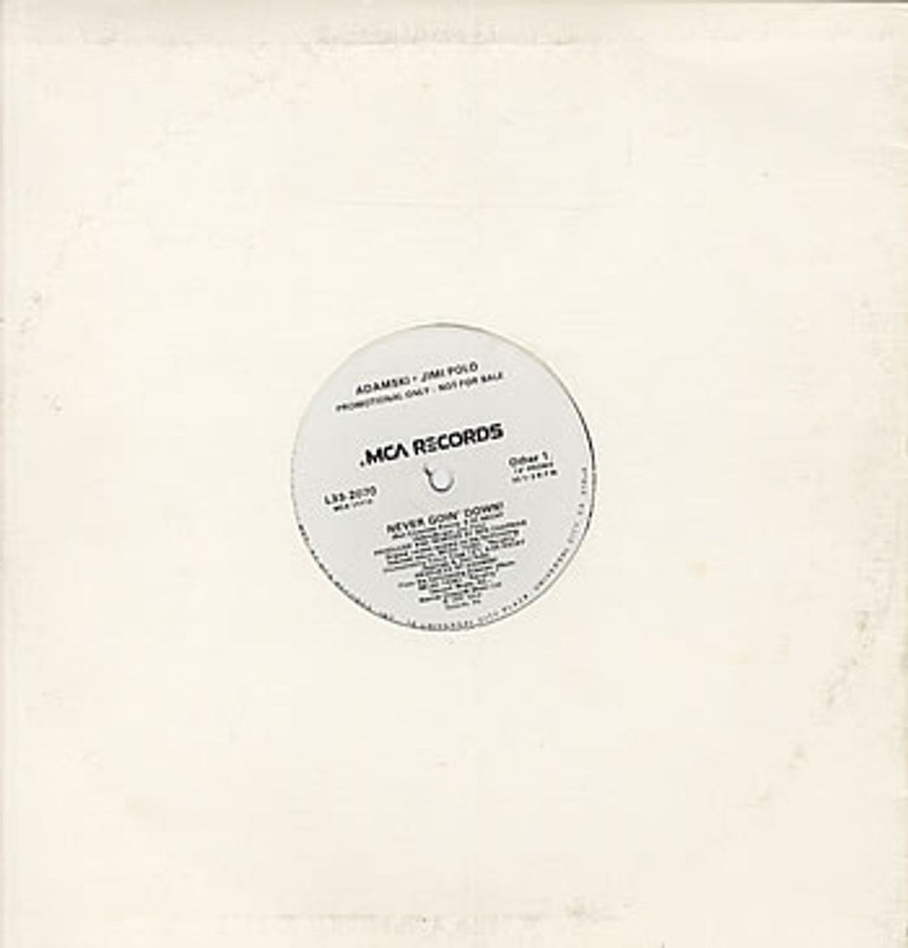 Adamski Born To Be Alive! US Promo 12" vinyl single (12 inch record / Maxi-single) L33-2070