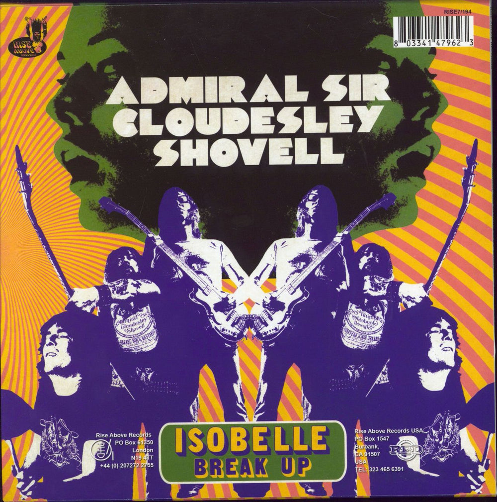 Admiral Sir Cloudesley Shovell Isobelle UK 7" vinyl single (7 inch record / 45)