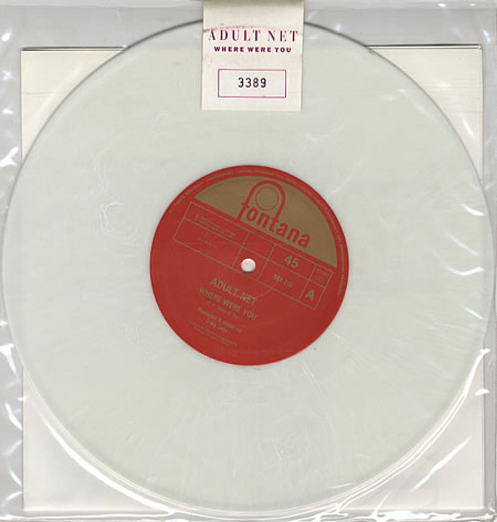 Adult Net Where Were You - White Vinyl UK 10" vinyl single (10 inch record) BRX110