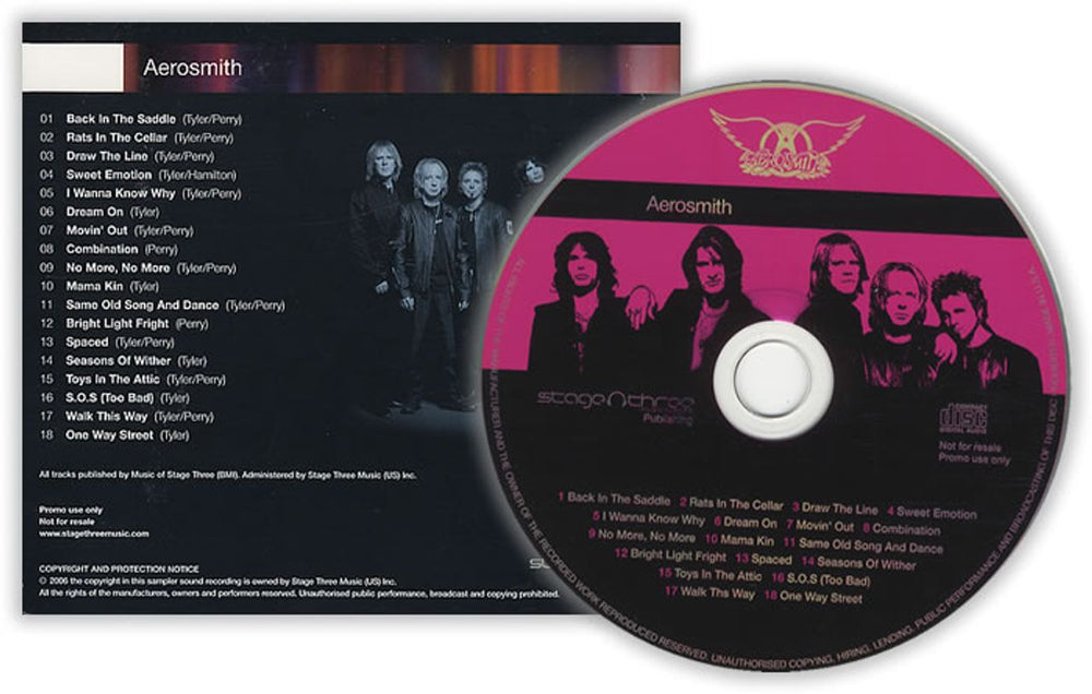 Aerosmith Aerosmith Publishing Sampler US Promo CD album (CDLP) AERCDAE387923