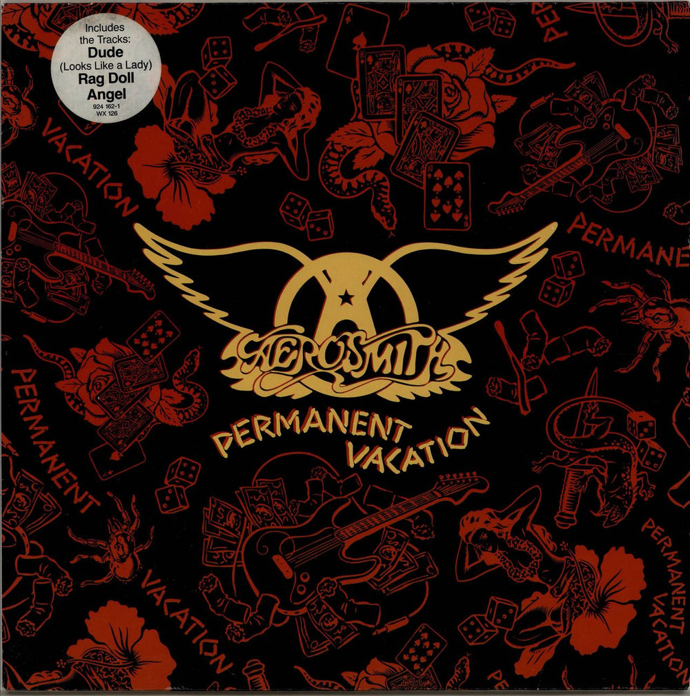 Aerosmith Permanent Vacation - Hype Stickered - Ex UK vinyl LP album (LP record) WX126