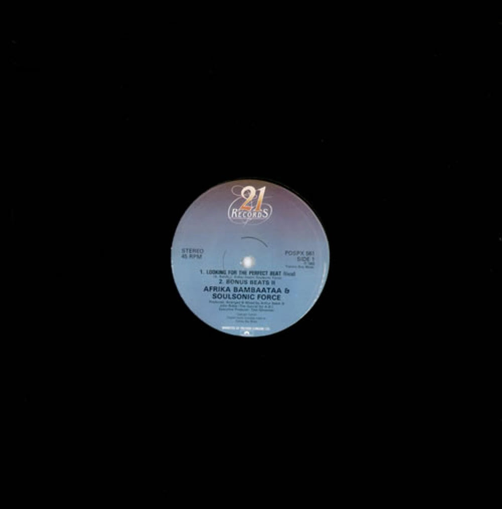 Afrika Bambaataa Looking For The Perfect Beat UK 12" vinyl single (12 inch record / Maxi-single) POSPX561