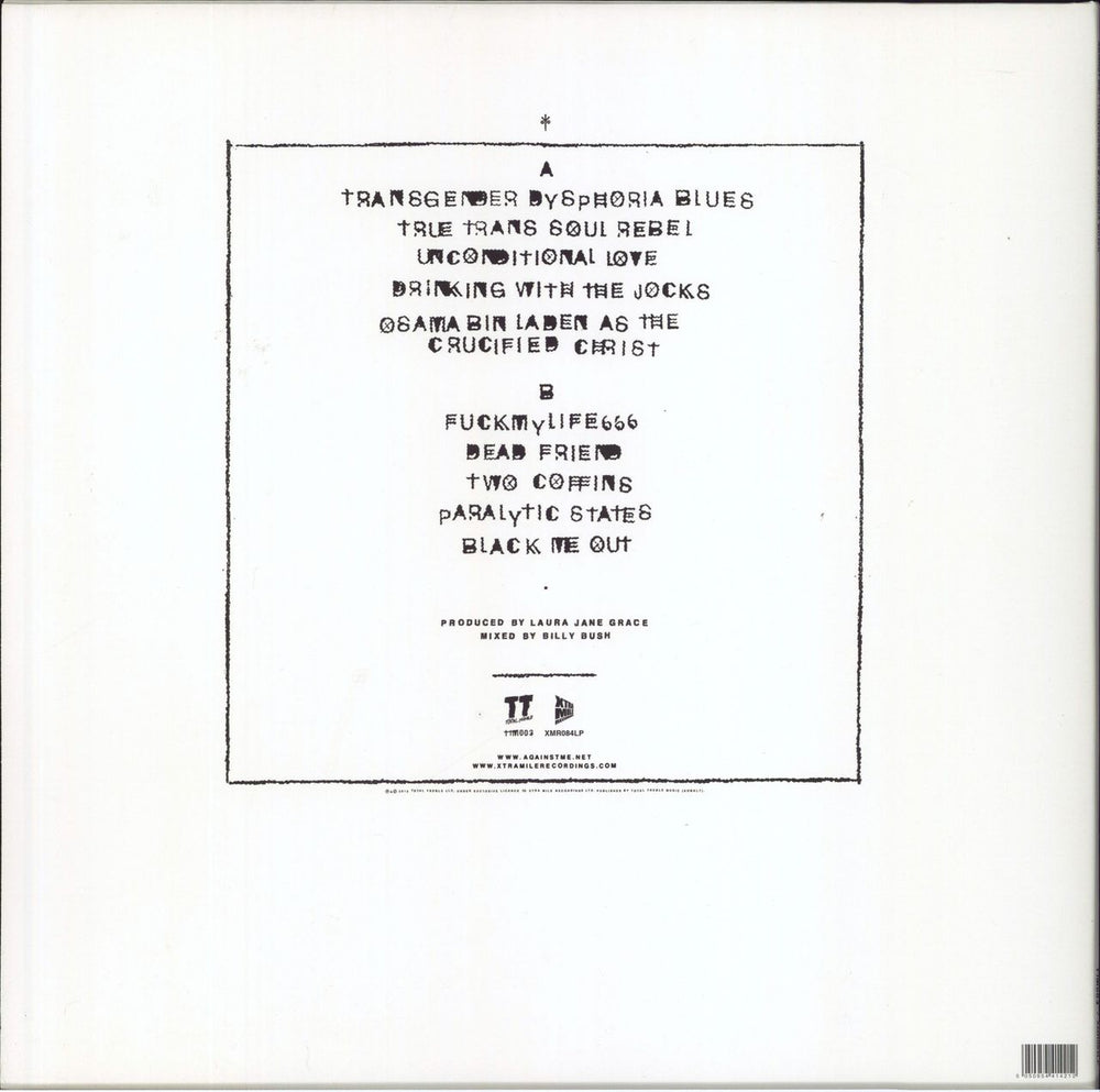Against Me! Transgender Dysphoria Blues - Clear Vinyl UK vinyl LP album (LP record)
