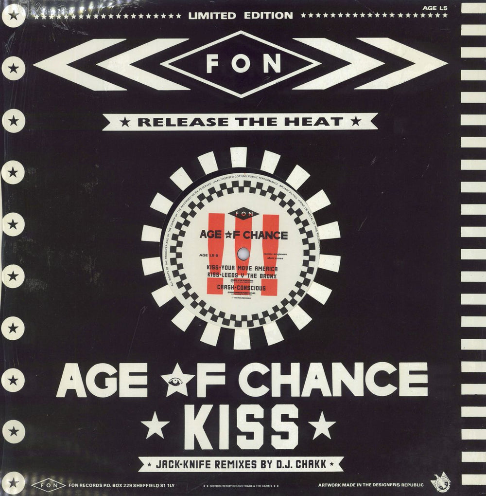 Age Of Chance Kiss Jack-Knife Remixes - Open shrink UK 12" vinyl single (12 inch record / Maxi-single)