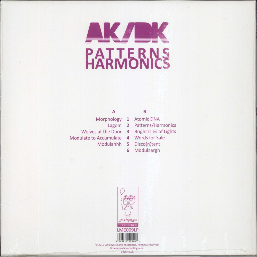 AK/DK Patterns/Harmonics - White Vinyl - Sealed UK Promo vinyl LP album (LP record) 5060211503405
