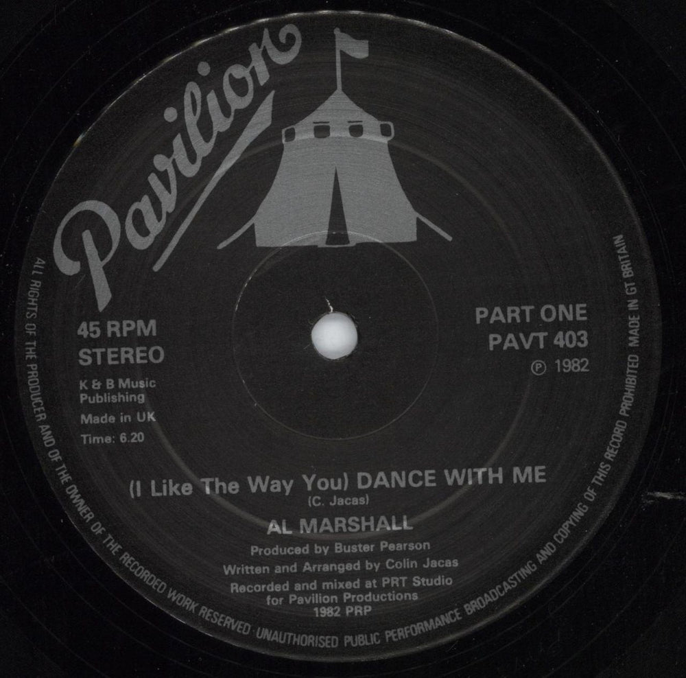 Al Marshall (I Like The Way) You Dance With Me UK 12" vinyl single (12 inch record / Maxi-single) PAVT403