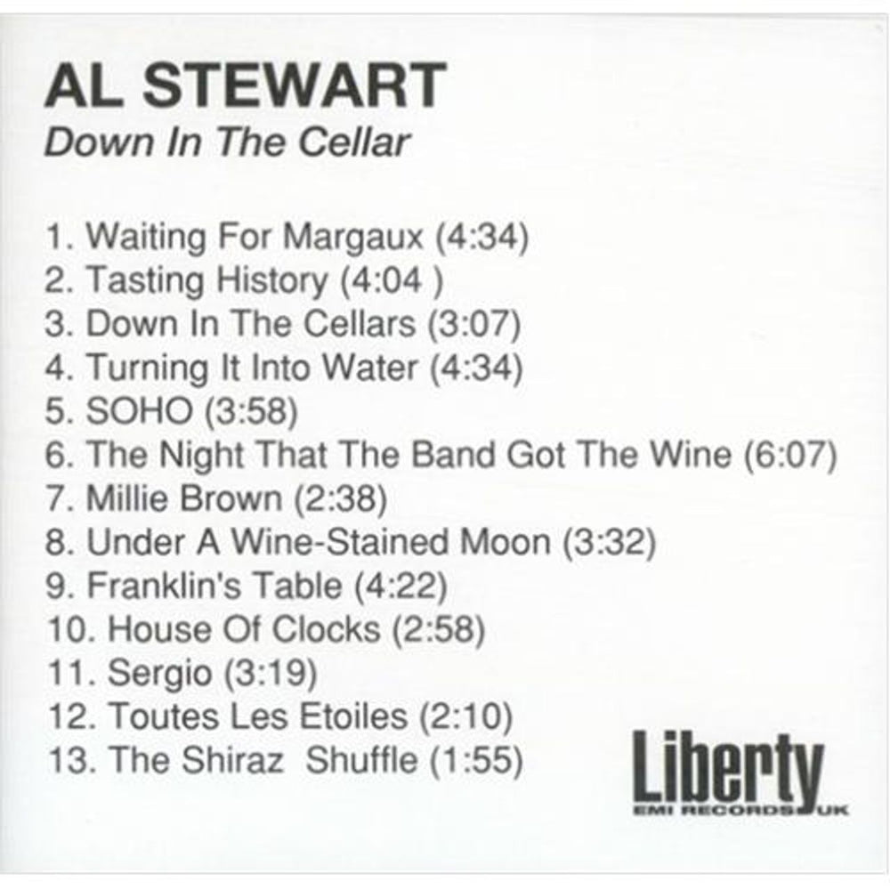 Al Stewart Down In The Cellar UK Promo CD-R acetate CD-R